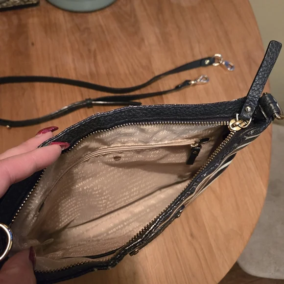 Kate Spade Black and White Striped Crossbody Bag - Picture 7 of 11